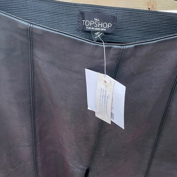 Topshop Tall artificial leather side zip pant US 10 - Picture 3 of 5